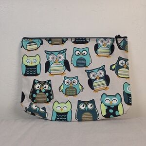 Thirty-One Owl Print Cosmetic Zipper Pouch